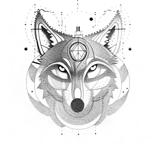 A wolf howling at the moon while surrounded by electrical circuitry tattoo design idea