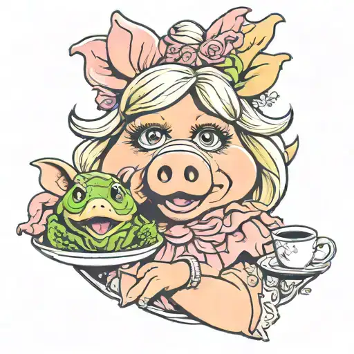 Miss Piggy & Kermit Pig Stuff tattoo design idea