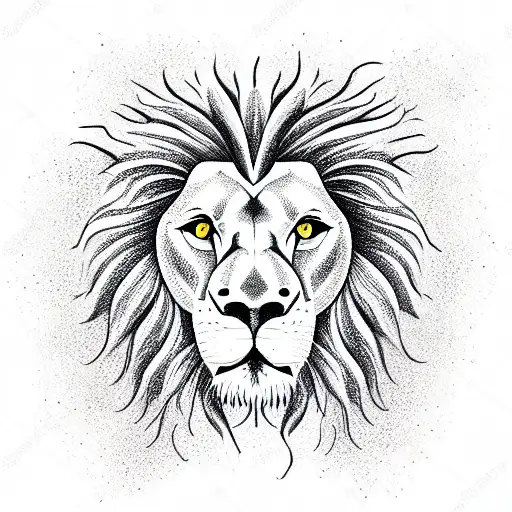 Head of Brave Lion tattoo design idea