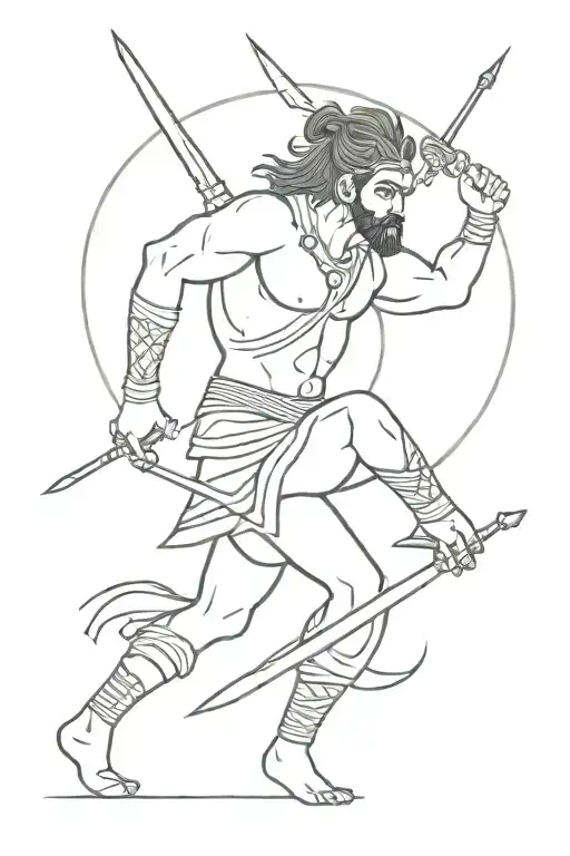 warrior Arjun   tattoo design idea