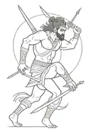 warrior Arjun   tattoo design idea