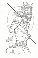 warrior Arjun   tattoo design idea