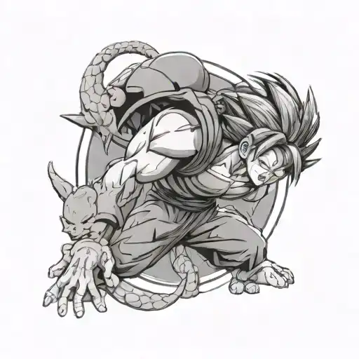 dragon ball z resident evil tattoo design idea