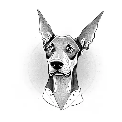 tree Doberman  tattoo design idea