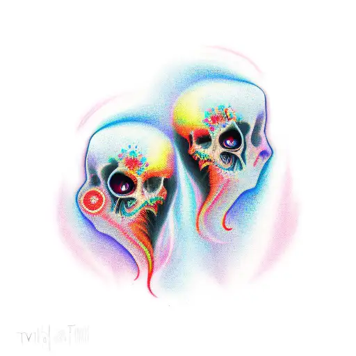 twin flame tattoo design idea