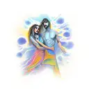 twin flame tattoo design idea