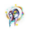 twin flame tattoo design idea