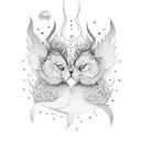 twin flame tattoo design idea