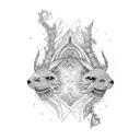 twin flame tattoo design idea