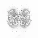 twin flame tattoo design idea