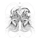 twin flame tattoo design idea