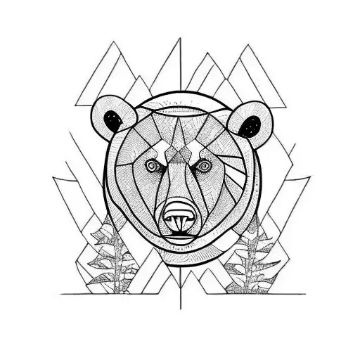 bear with surfboard  tattoo design idea