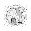 bear with surfboard  tattoo design idea