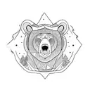 bear with surfboard  tattoo design idea