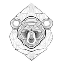 bear with surfboard  tattoo design idea