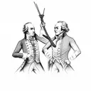 Aaron burr and Alexander Hamilton dueling each other tattoo design idea