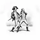 Aaron burr and Alexander Hamilton dueling each other tattoo design idea