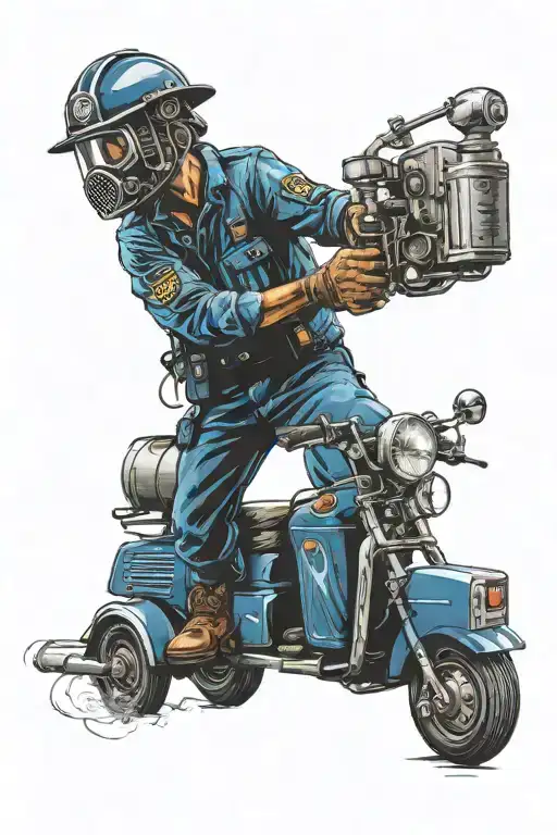 navy welder police truck driver  tattoo design idea