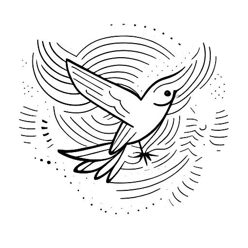 A bird that flies to the moon tattoo design idea