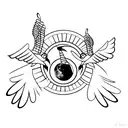 A bird that flies to the moon tattoo design idea