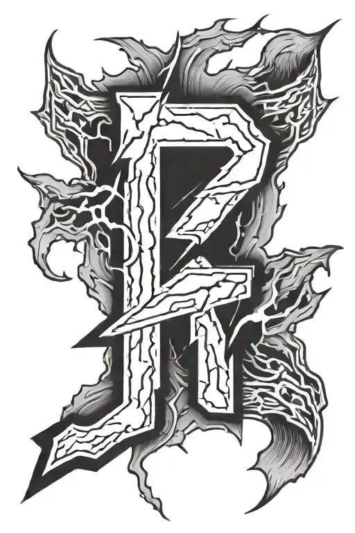 lightning Number 13 tattoo design idea