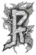lightning Number 13 tattoo design idea