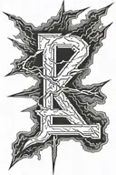 lightning Number 13 tattoo design idea