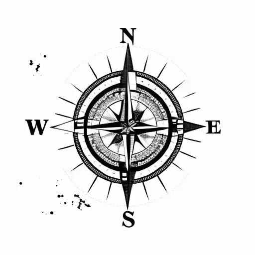A compass with a trail of footprints leading to different landmarks around the world tattoo design idea