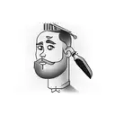 barber pole with folding straight razor  tattoo design idea