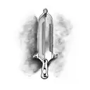 barber pole with folding straight razor  tattoo design idea