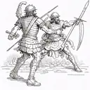 David and Goliath's battle tattoo design idea