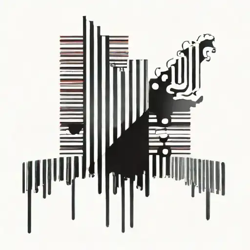 Barcode with blood flowing tattoo design idea