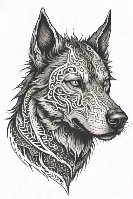 hell hound tattoo design idea
