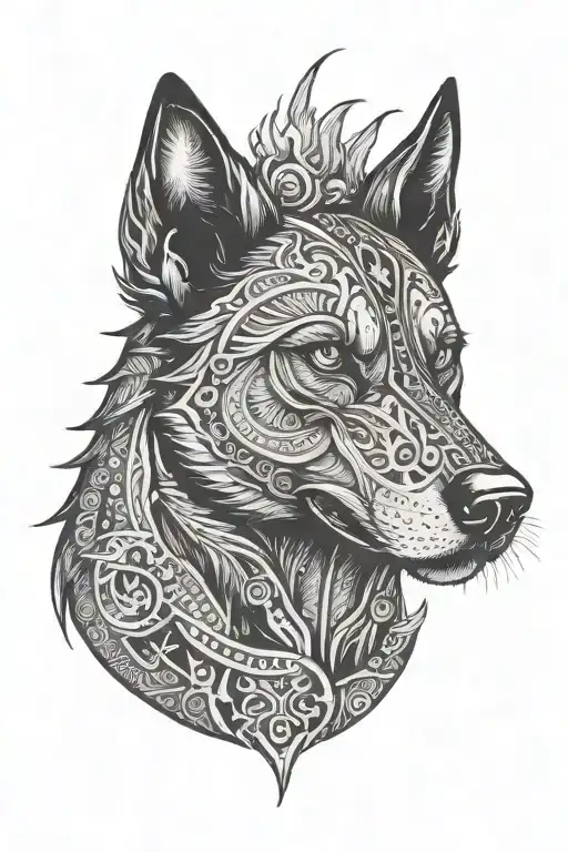 hell hound tattoo design idea