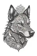 hell hound tattoo design idea