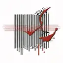 Barcode with blood tattoo design idea