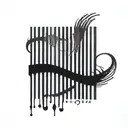 Barcode with blood tattoo design idea
