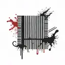 Barcode with blood tattoo design idea