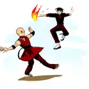 last airbender aang and zuko dragon dance tattoo design idea