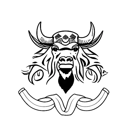 Buffalo Viking tattoo design idea