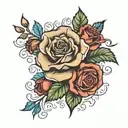 i love justin bieber neck rose tattoo design idea