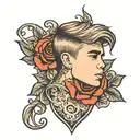 i love justin bieber neck rose tattoo design idea