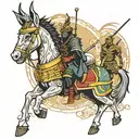 SAMURAI AND ANUBIS tattoo design idea