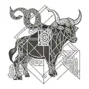 Aries and Taurus Glyph tattoo design idea