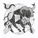 Aries and Taurus Glyph tattoo design idea