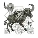 Aries and Taurus Glyph tattoo design idea