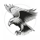 eagle, realistic, geometric pattern background tattoo design idea
