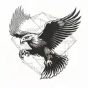 eagle, realistic, geometric pattern background tattoo design idea