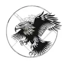 eagle, realistic, geometric pattern background tattoo design idea