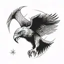 eagle, realistic, geometric pattern background tattoo design idea